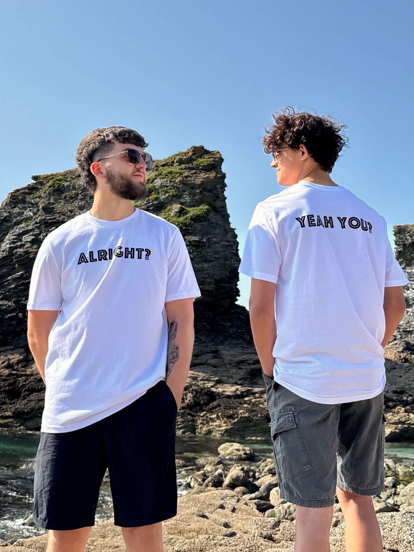 ALRIGHT? YEAH YOU? T-SHIRT - UNISEX WHITE