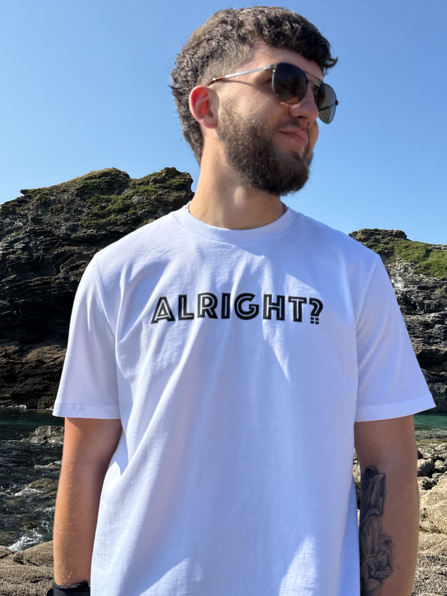 ALRIGHT? YEAH YOU? T-SHIRT - UNISEX WHITE