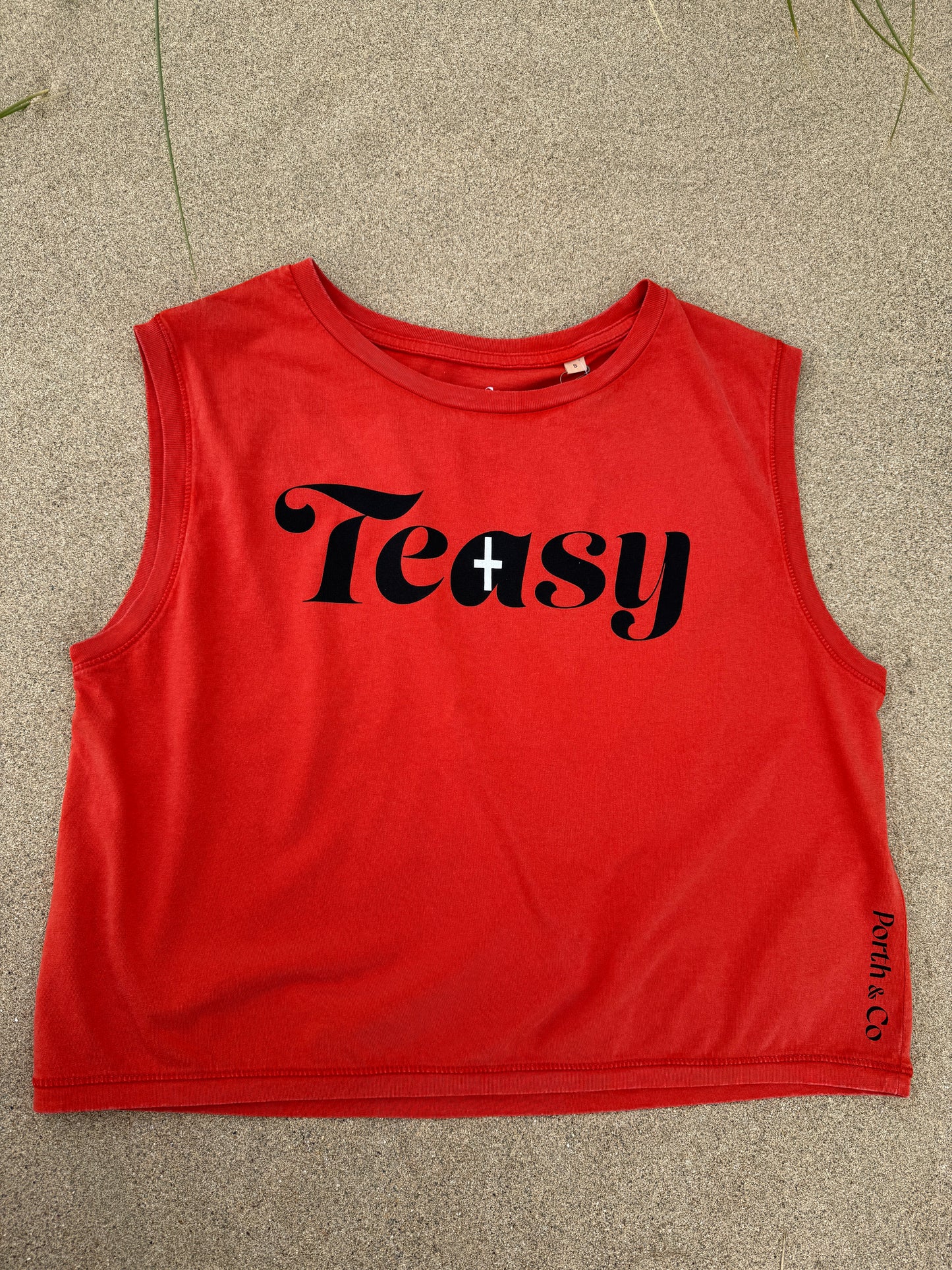 TEASY CROPPED VEST TOP - PAPRIKA